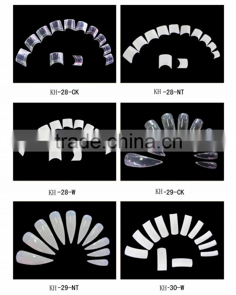 500pcs Plain false nail Salon nail tips natural full cover artificial nail arts