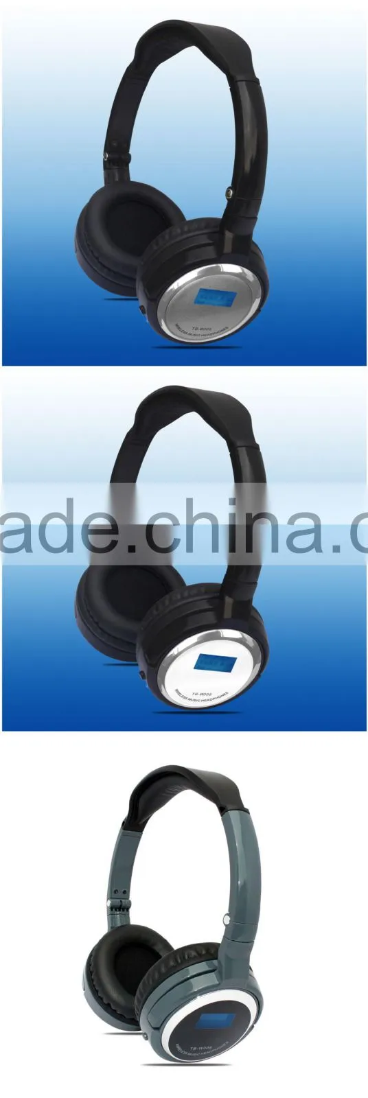 Hot selling product on November foldable wireless unique design with display screen sd card slot headphones built in fm radio