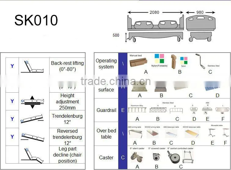 SK010 New Design Home Hospital Bed