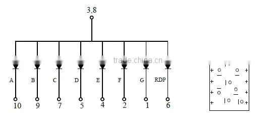 mini small indoor blue single digit 7 segment digital led display