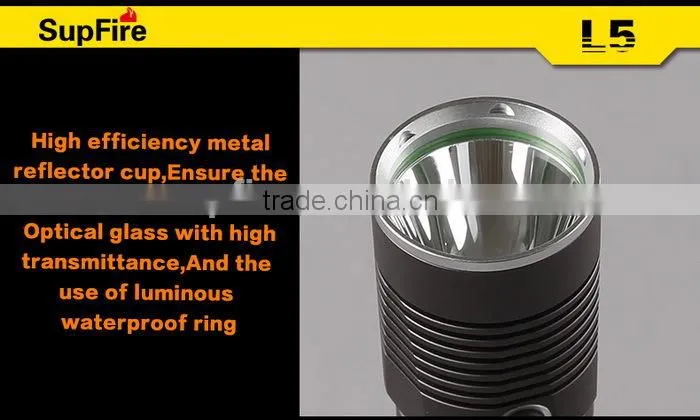 Hot sale high quality SupFire L5 aluminum waterproof high power rechargeable led flashlight