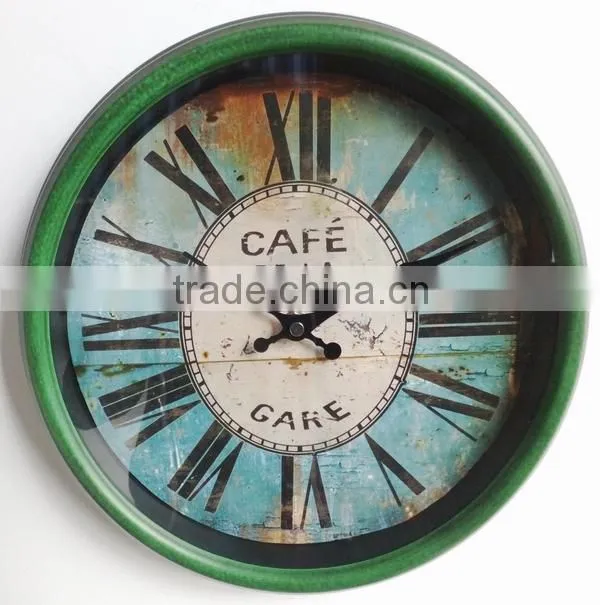 Dia 29 cm Contry Style Round Metal Wall Clock
