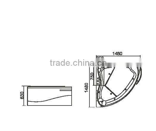simple massage bathtub WS-029 with massage