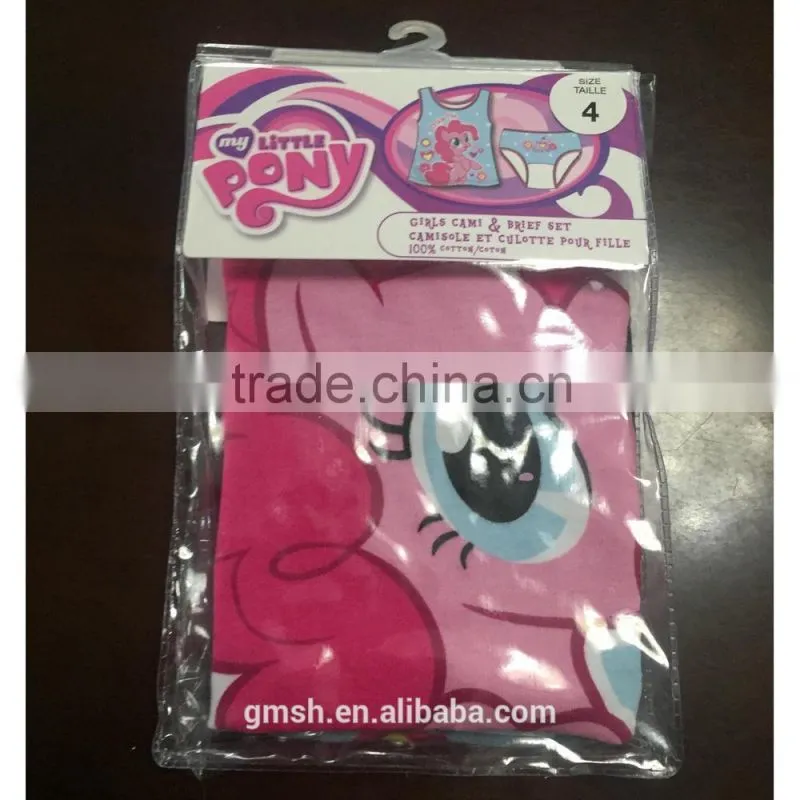 Girls camisole and brief set 100 cotton so cute with OEM service underwear set latest 2015