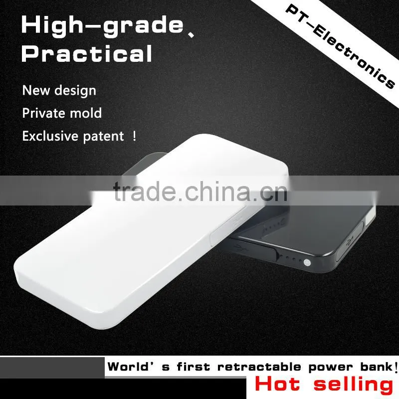 Original PengTeng-K82 3500mAh Capacity Retractable Power Bank Ultrathin Portable External Battery Backup Charger for traveling