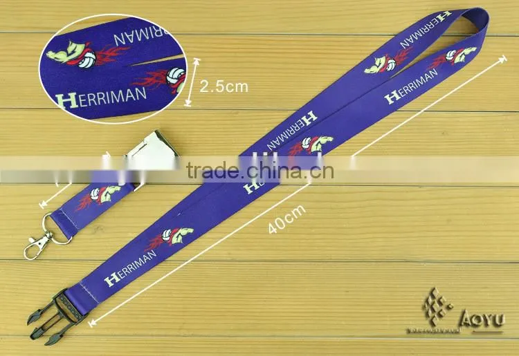 polyester heat transfer printing bright color cartoon character lanyards