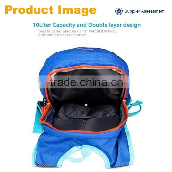 China supplier funky portable hydration backpack with bladder, custom backpack
