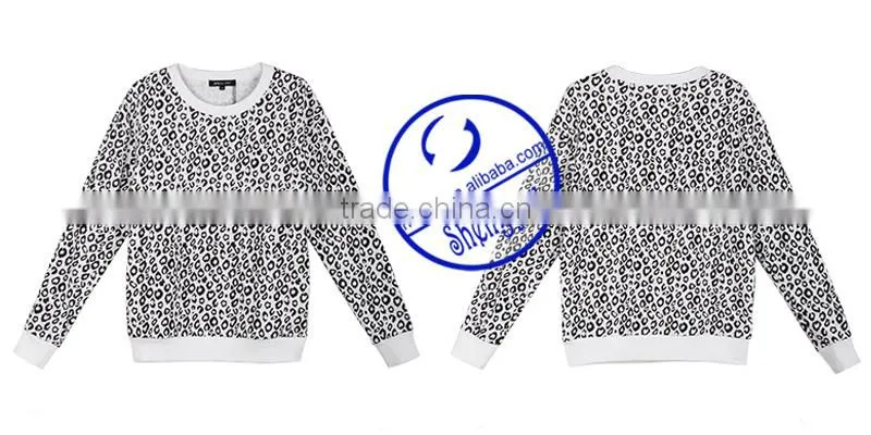 2015 high quality fashion custom womens full printed sweatshirts