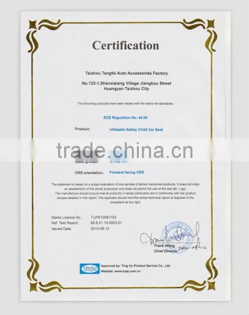 HDPE Soft and Washable Car baby safety Seat application to group 1+