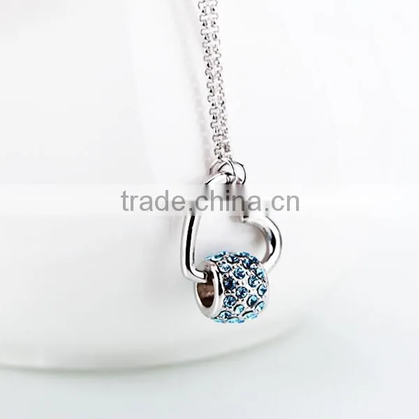 silver cz lovers necklace pendant for girl