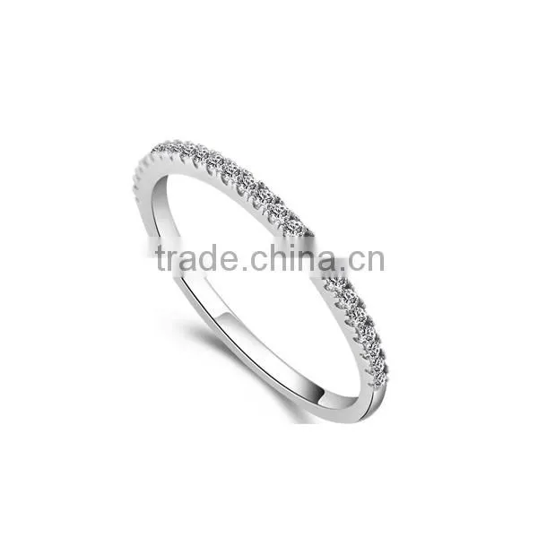 Bright Birthstone Colorful Cubic Zircon Encircle Band Silver Ring