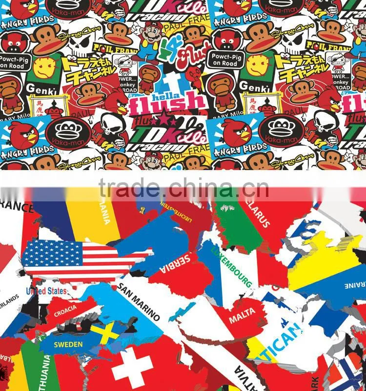 HD-102 CARLIKE Air Bubble Free Colorful Bomb Sticker For Car