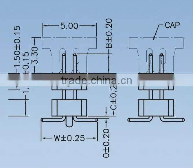 1.0mm Pitch Double Row Double Insulator Pin Header SMT Type Insulator Height=1.5