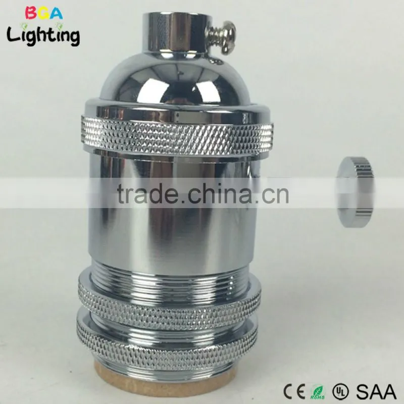 E26 Brass vintage iron light socket With Switch for DIY Pendant light