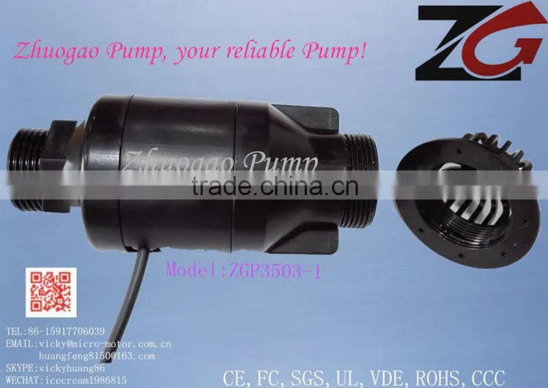 DC 12v solar submersible water pump (CE, UL, ROHS, VDE, FC, CCC low power consumption, safe and low noise)