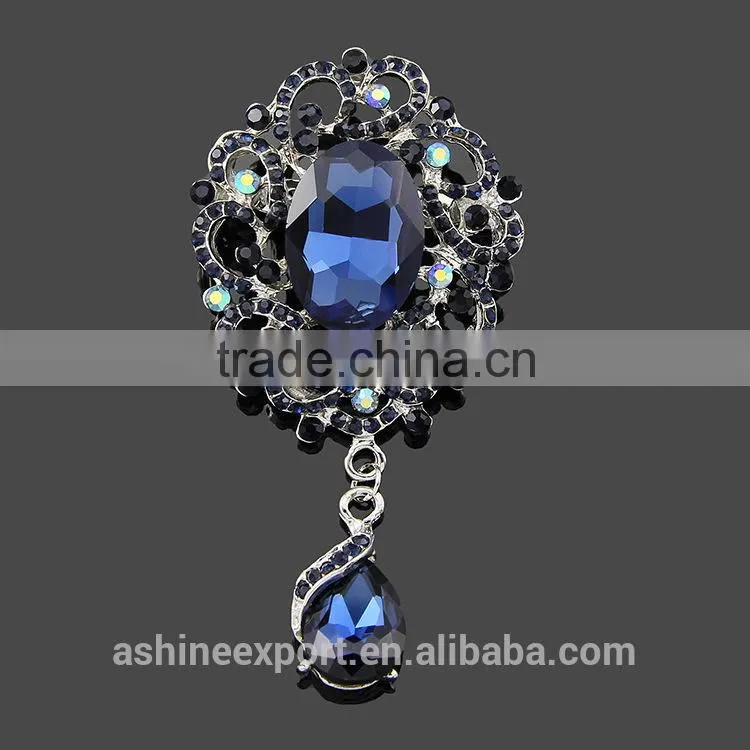 Cheap beautiful bridal marquise bulk crystal rhinestone brooch/handmade rhinestone brooch