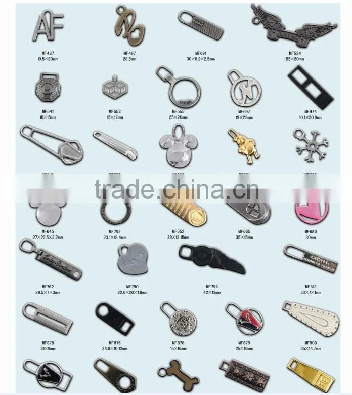 Fashion style high quality gold metal zipper puller