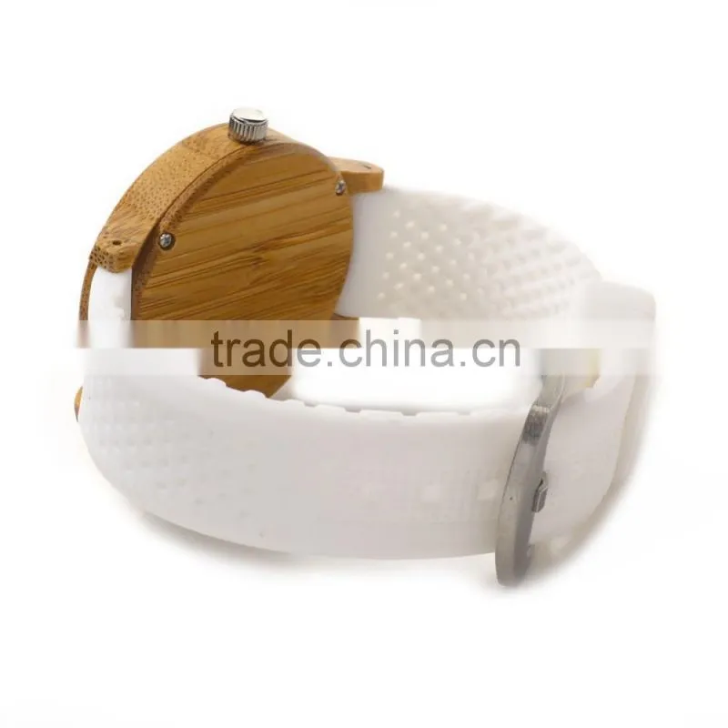 Cheap Bamboo Wooden watch band Wood Dial Soft Silicone Band Quartz Watches for Men Women,wooden watch custom logo