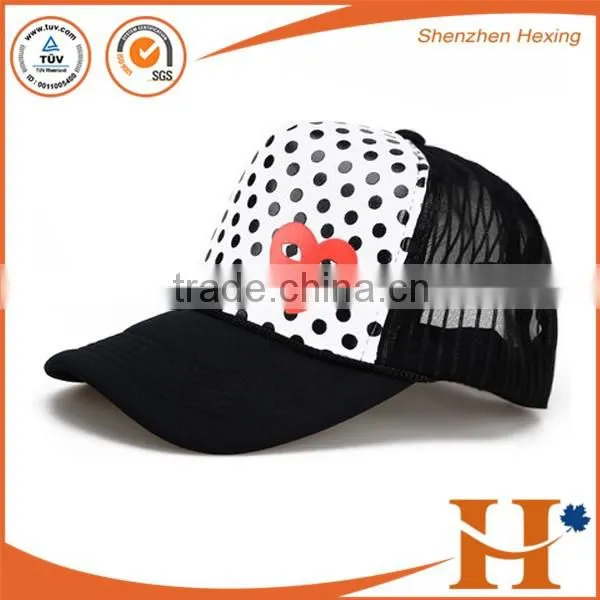 Good quality reasonable price 5 panels foam and mesh kids trucker mesh cap hat baseball cap with logo printed for woman