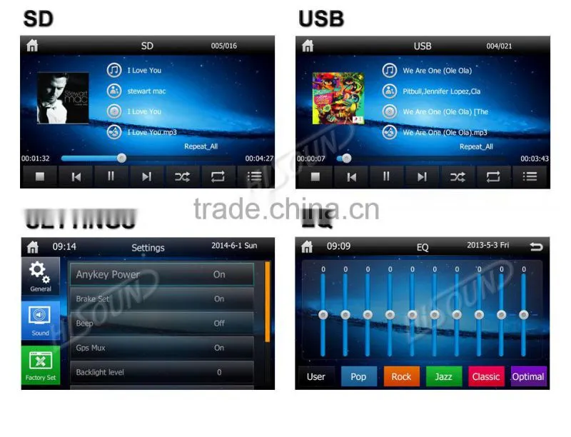 HS-8805 bluetooth car stereo system gps
