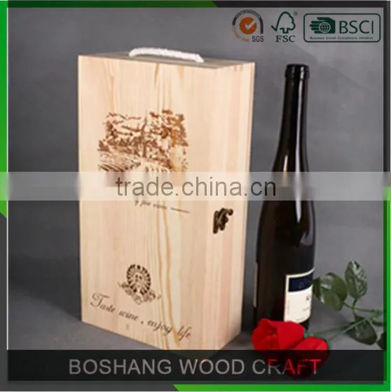 Red Wine Box Cheap Wooden Wine Boxes Pine Wood Wine Boxes