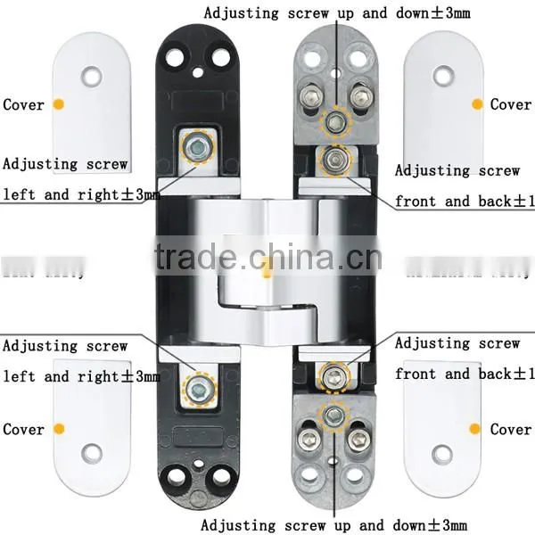 zinc alloy adjustable concealed tectus 340 3d hinge for wooden doors