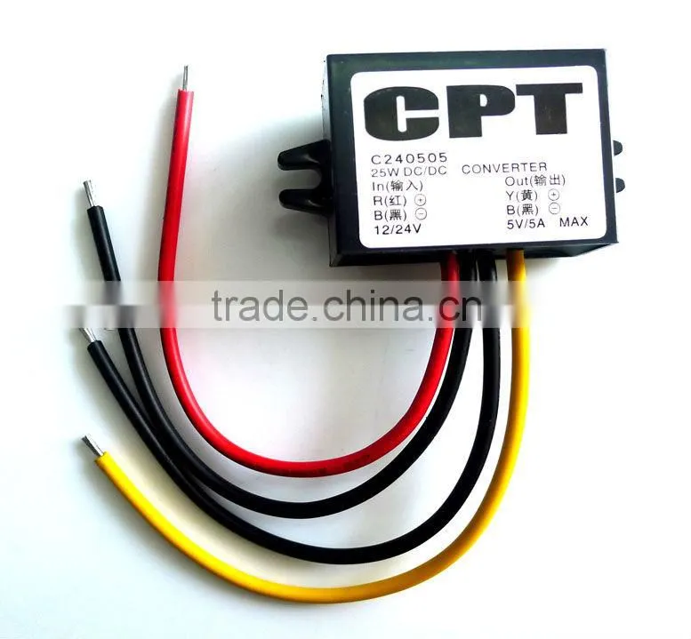dc/dc step down Converter Module 24V/12v convert to 5V 5A/25W output,car led power adapter