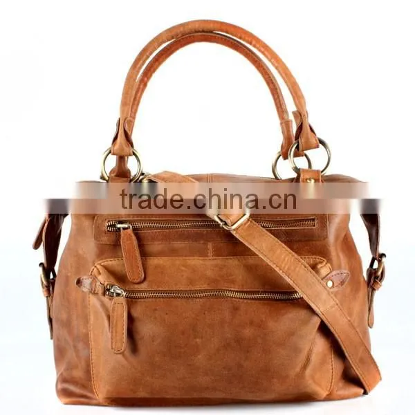 Tan Leather Handbag Purse Tote