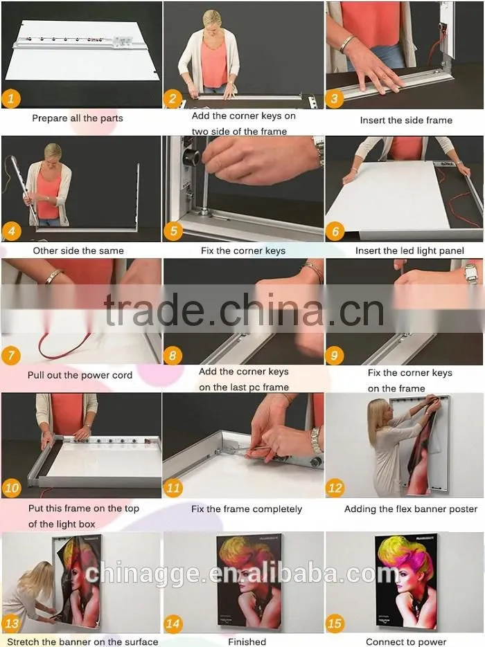 LED aluminum extrusion profile shadow box frames wholesale light box