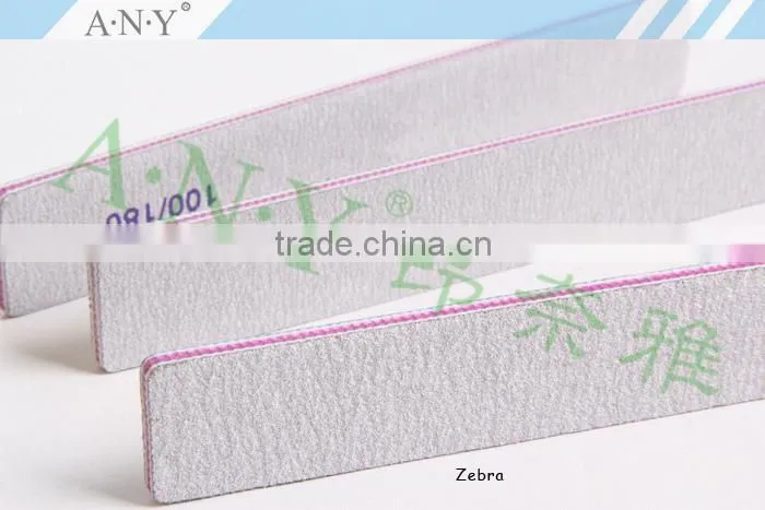 Professional Nail Art Manicure Tools White Color Paper Nailf File Wide Shape