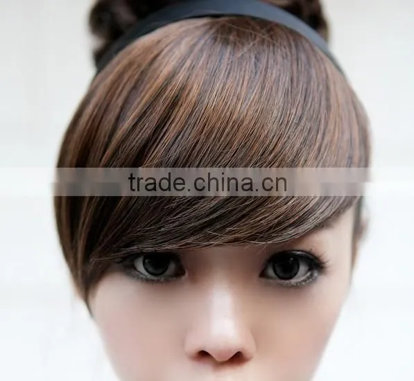 2016 New style heat resistant fiber black hair curly bangs
