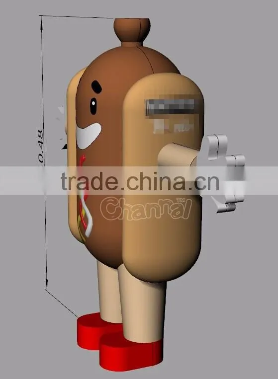 hot dog inflatable moving cartoon characters fat costume