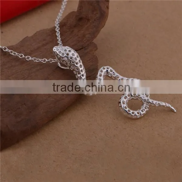 snake design silver chain pendant, 925 silver pendant