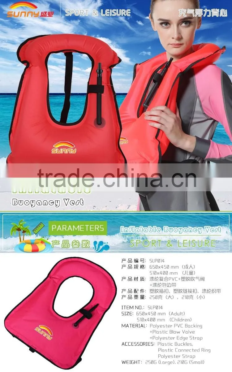 Eco-friendly Polyester Swimming Buoyancy Jacket Air Inflatable Donut Vest