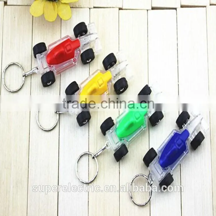 Made in china high quality hot custom made car shape led plastic key chain