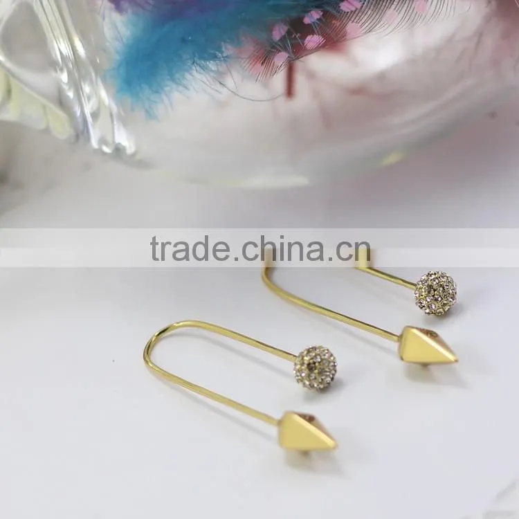 Kingman shiny gold making self piercing tragus earrings
