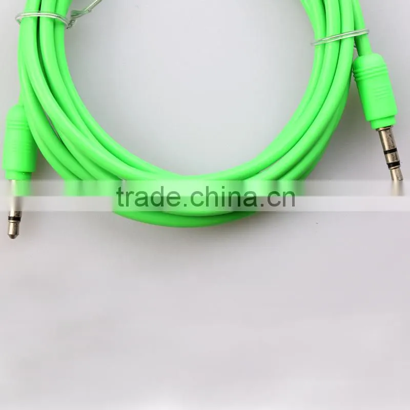 Colorful green 3.5mm audio Stereo Male to Male cable/aux with high quality with the best price