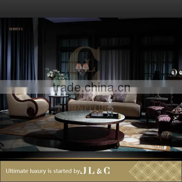 AT05-51 Hand Carving Feet Solid Wood Round Tea Table High-end Furniture Factory Price From China JL&C Furniture