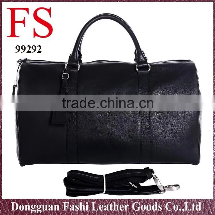2016 Black Classic Style Large Wholesale Men Leather Travel Bag