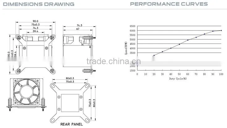 Alseye manufacturer BA0401 2u cpu server cooling for intel socket