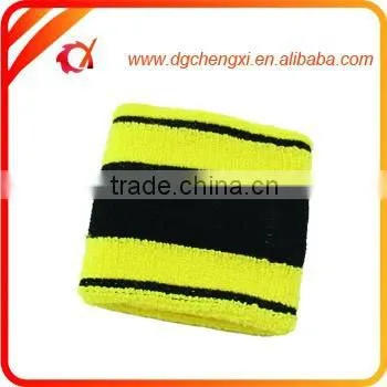 2015 Yellow & black stripe Cotton Wristband