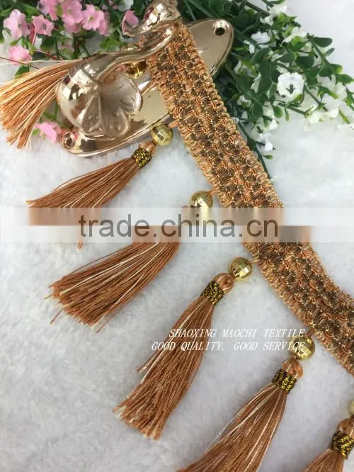 wholesale tassel fringes with two different colors for Home Textile Accessory