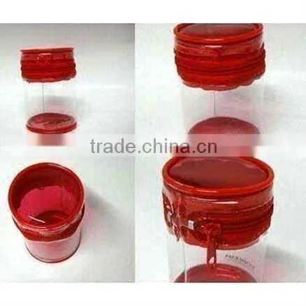 Cylinder pvc zipper bag for toilet articles