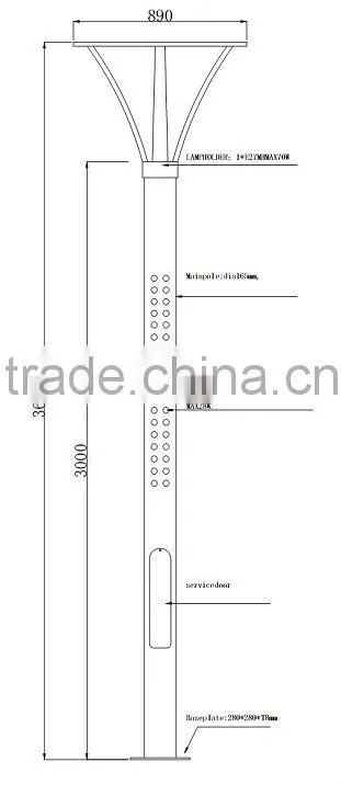 G-13005 IP54 garden lighting pole light, led yard light, street light pole