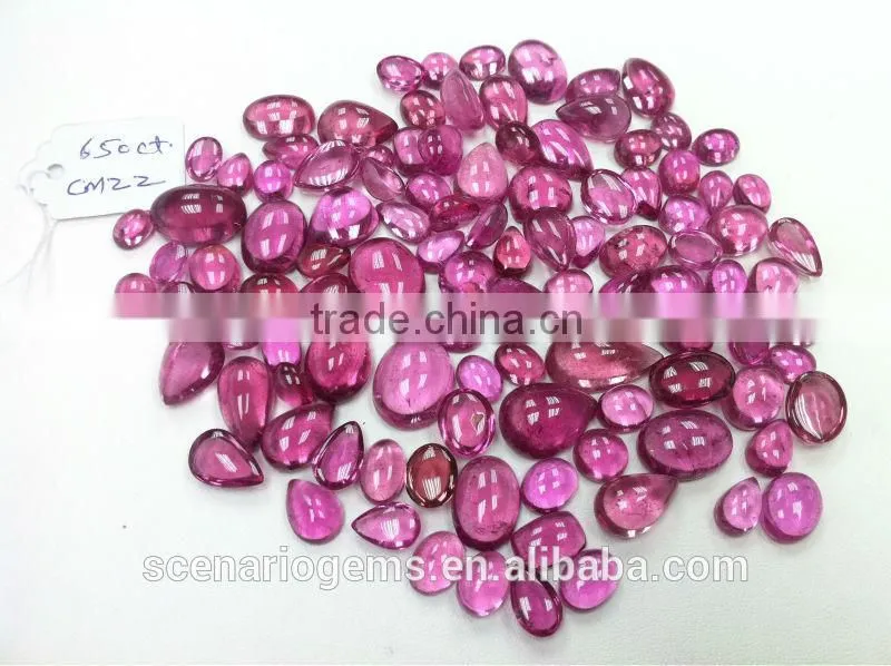 #CMZZ Natural Multi-Shape Free Size Cabs Loose Gemstone Rubellite Cabochon