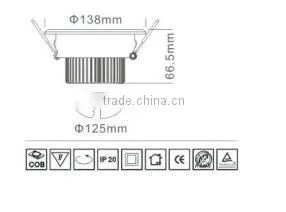 2016 Europe Die-casting High Quality COB 20 W LED Down light