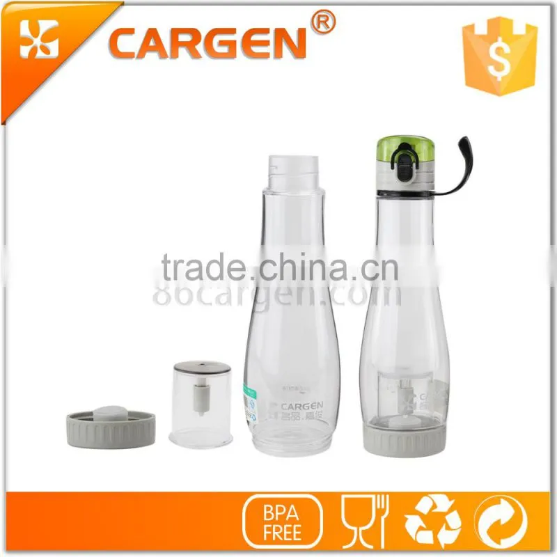 Clear plastic sport tea infuser drinking water bottle