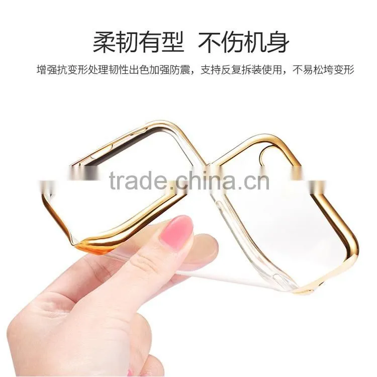 High Quality Transparent Electroplate TPU Back Case for iPhone 6plus 6s plus 5.5inch