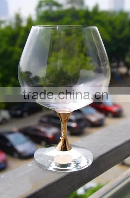 high quality cheap toasting wine glasses set lead free brandy drinking glasses/snifters crystal stem cognac with shiny crystals
