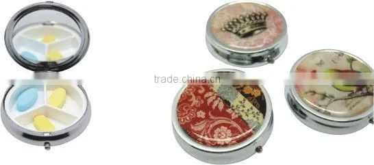 promotional metal pill case( with mirror)